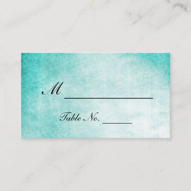 Tarjeta De Mesa Aqua Hummingbird Watercolor Boda Place Cards (Anverso)