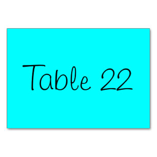 Tarjeta De Mesa Aqua Numerado
