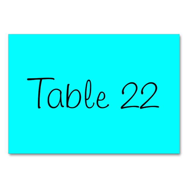 Tarjeta De Mesa Aqua Numerado (Anverso)
