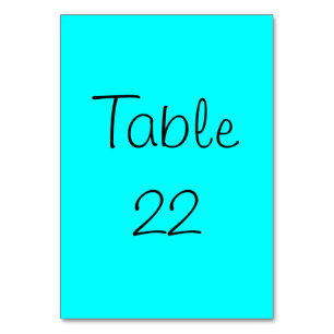 Tarjeta De Mesa Aqua Numerado