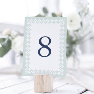Tarjeta De Mesa Arabesque Table Number Card Mist