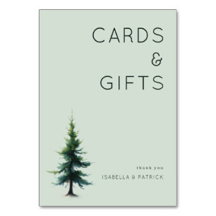 Tarjeta De Mesa Árbol Agradecido Verde Acuarela