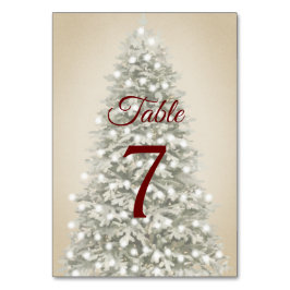 Tarjeta De Mesa Árbol de navidad acuarela en Boda Kraft