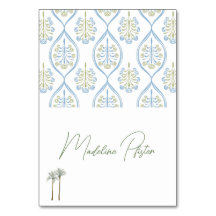 Árbol de Palma de Mesa Numerada para Boda Azul y V
