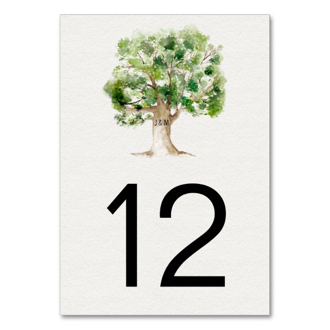 Tarjeta De Mesa Árbol de roble acuático ruso | (Anverso)