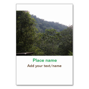 Tarjeta De Mesa Árboles de selva selva bocas viajes agregar nombre