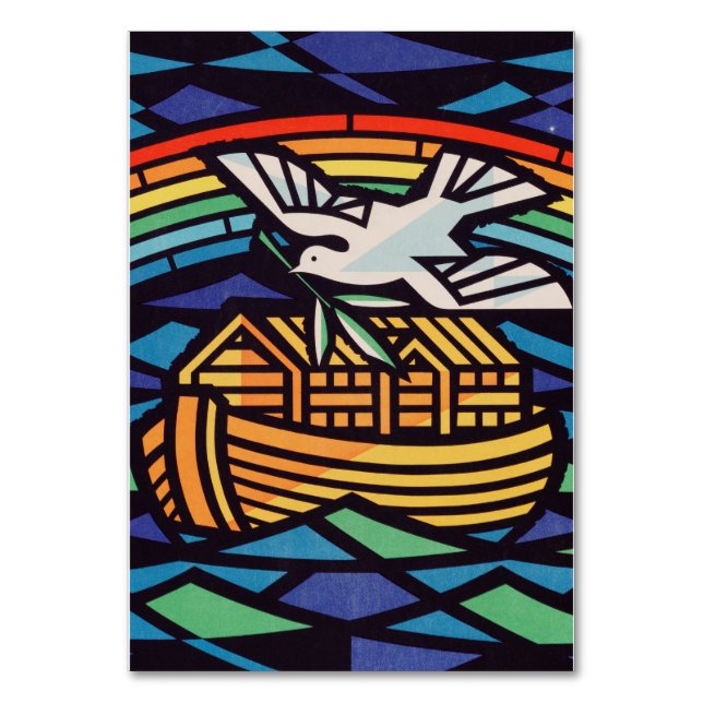 Tarjeta De Mesa Arca de Noé con Espíritu Santo (Anverso)