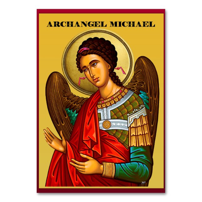 Tarjeta De Mesa Arcángel Miguel (Anverso)