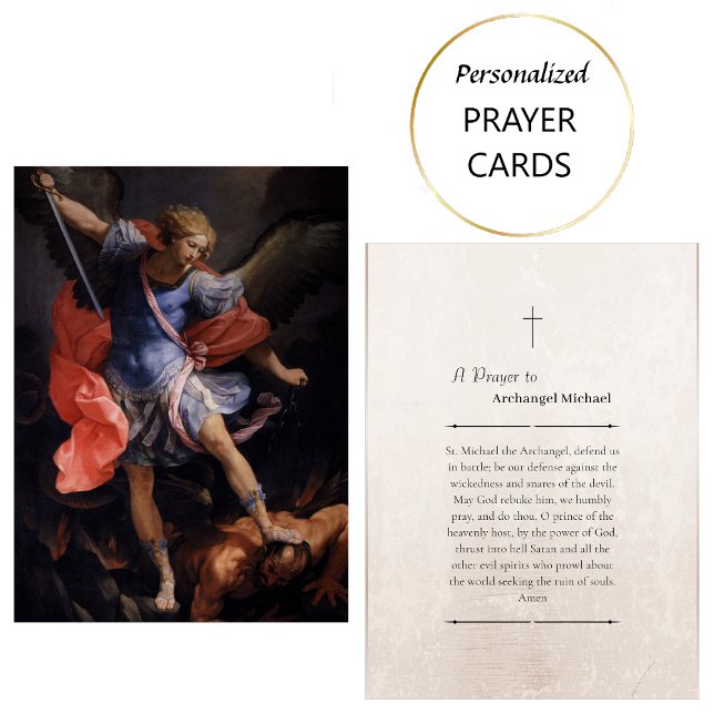 Tarjeta De Mesa Archangel Michael Roman Catholic Prayer Card       (Subido por el creador)