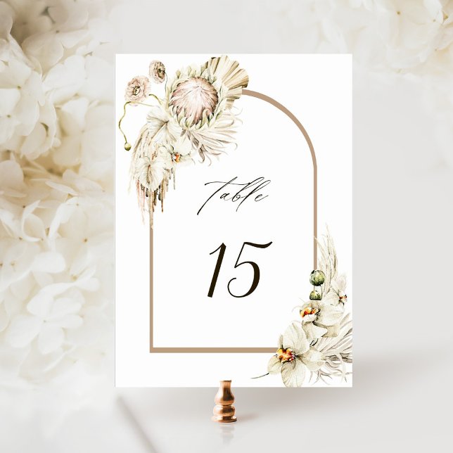 Tarjeta De Mesa Arco Boda Floral Boho Protea Pampas (Subido por el creador)