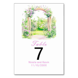 Tarjeta De Mesa Arco Boda floral de primavera