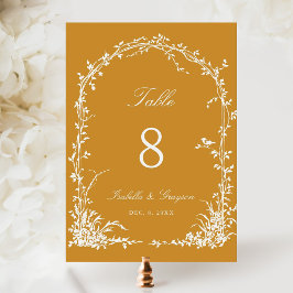 Tarjeta De Mesa Arco Botánico Romántico Jardín Boda Amber