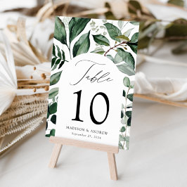 Tarjeta De Mesa Arco de Vegetación Abundante Boda Personalizada