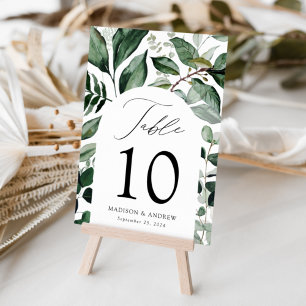 Tarjeta De Mesa Arco de Vegetación Abundante Boda Personalizada