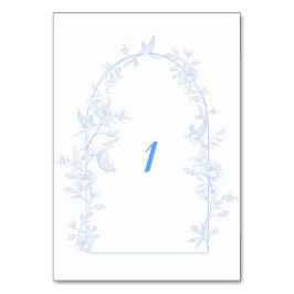 Tarjeta De Mesa Arco floral azul enmarcado Boda
