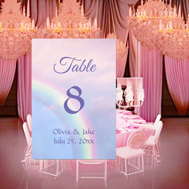 Tarjeta De Mesa Arcoiris de esperanza - pastel, boda (Subido por el creador)