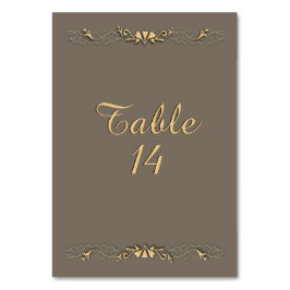 Tarjeta De Mesa Arenisca y Mesa Número de Oro