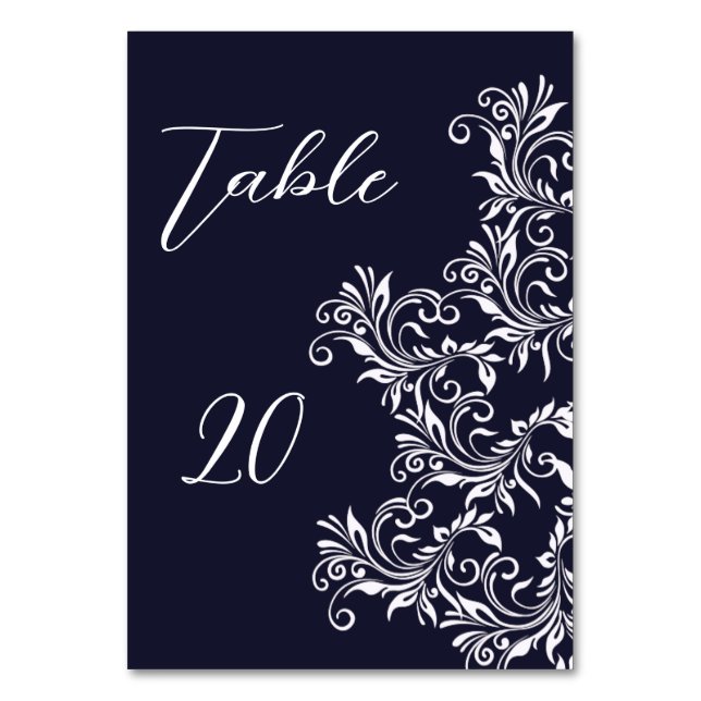 Tarjeta De Mesa Armada de recepción de bodas y elegante blanco (Anverso)