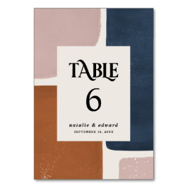 Tarjeta De Mesa Aroma abstracto, marina + rosa contemporáneo