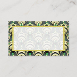 Tarjeta De Mesa Art Deco de Esmeralda y Oro
