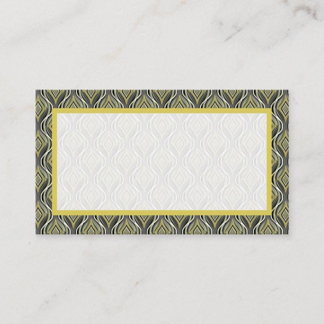 Tarjeta De Mesa Art Deco de Esmeralda y Oro (Anverso)
