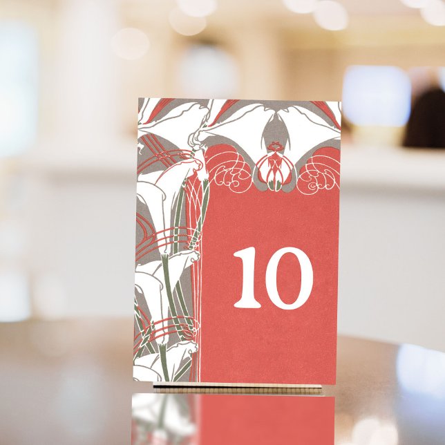 Tarjeta De Mesa Art Nouveau Calla Lily Elegance (Subido por el creador)