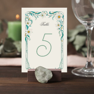 Tarjeta De Mesa Art Nouveau Wedding Table Number Card