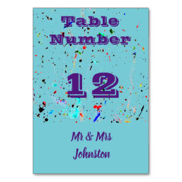 Tarjeta De Mesa Arte abstracto salpicaduras y manchas de pintura