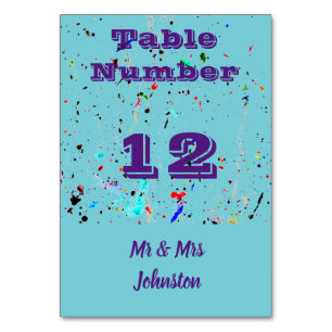 Tarjeta De Mesa Arte abstracto salpicaduras y manchas de pintura