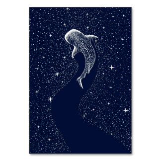 Tarjeta De Mesa Arte de tiburón de granja | Flor Tiburón Vintage