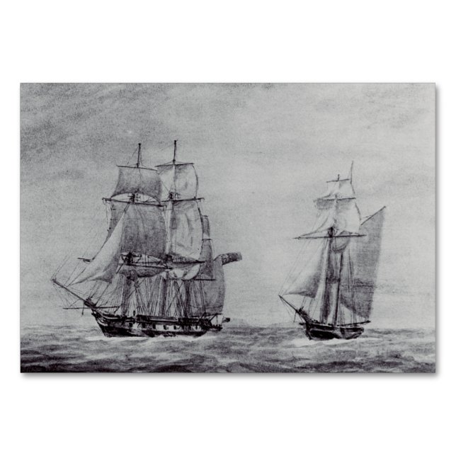 Tarjeta De Mesa Arte gráfico de barcos finos Oceanic Trek (Anverso)