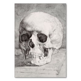 Tarjeta De Mesa Arte gráfico de cráneo: diseño de tinta minimalist