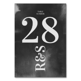 Tarjeta De Mesa Arte Gris Gran Monograma Moderno Negrita Simple Bo