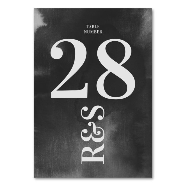 Tarjeta De Mesa Arte Gris Gran Monograma Moderno Negrita Simple Bo (Anverso)