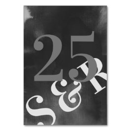 Tarjeta De Mesa Arte Gris Gran Monograma Moderno Negrita Simple Bo