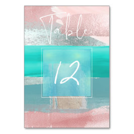 Tarjeta De Mesa Arte moderno, números de tabla de bloques de color