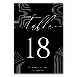 Tarjeta De Mesa Asientos con firma caligráfica negra Minimalistas