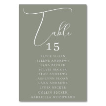 Asientos con letra elegante