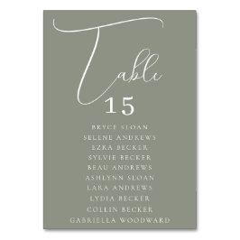 Tarjeta De Mesa Asientos con letra elegante