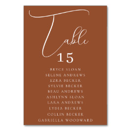 Tarjeta De Mesa Asientos con letra elegante