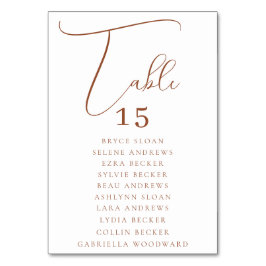 Tarjeta De Mesa Asientos con Letra Elegante