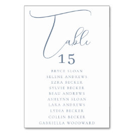 Tarjeta De Mesa Asientos con letra elegante