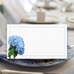 Tarjeta De Mesa Asientos de acompañante de flor de hortensia real 