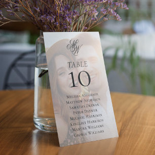 Tarjeta De Mesa Asientos de Boda con sobreposición de fotografía d