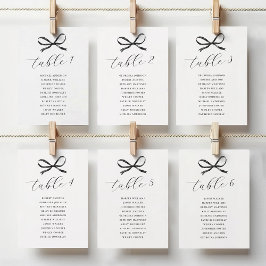 Tarjeta De Mesa Asientos de Boda de inclinación negra