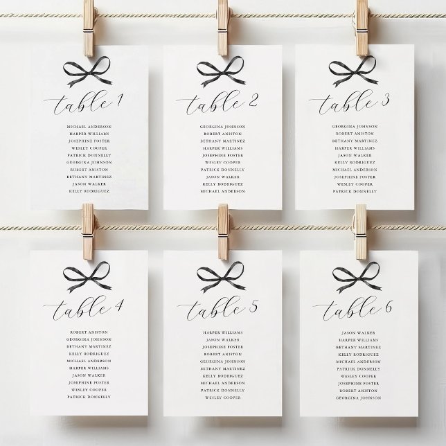 Tarjeta De Mesa Asientos de Boda de inclinación negra (Subido por el creador)