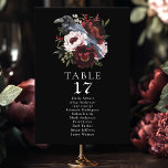 Tarjeta De Mesa Asientos de Boda floral de color acuático gótico R<br><div class="desc">Celebre su día especial con este diseño de Boda floral de color agua gótica. Este diseño presenta un ilustracion acuarela de un cuervo encaramado en un ramo de flores. Los elementos se imprimen exactamente como aparecen en la pantalla cuando se agregan al carrito, por lo que se personaliza y se...</div>