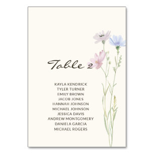 Tarjeta De Mesa Asientos de Flor Silvestre Bohemio de moda