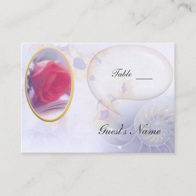 Tarjeta De Mesa Asientos de mesa del Boda Rosa (Anverso)