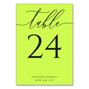 Tarjeta De Mesa Asientos elegantes simples de ciber lima negro a c